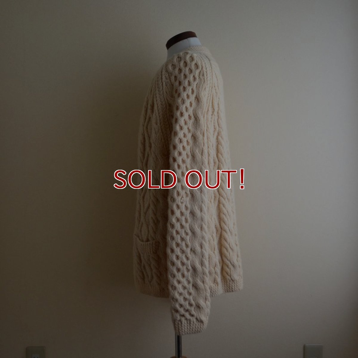画像4: KELLY KNITWEAR フィッシャーマンニットカーディガン　 MADE IN IRELAND　 実寸L  (4)