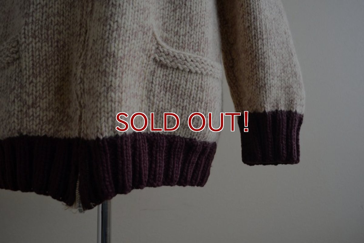 画像9: 1960s〜 ダイヤ柄カウチンセーター　 実寸M  (9)