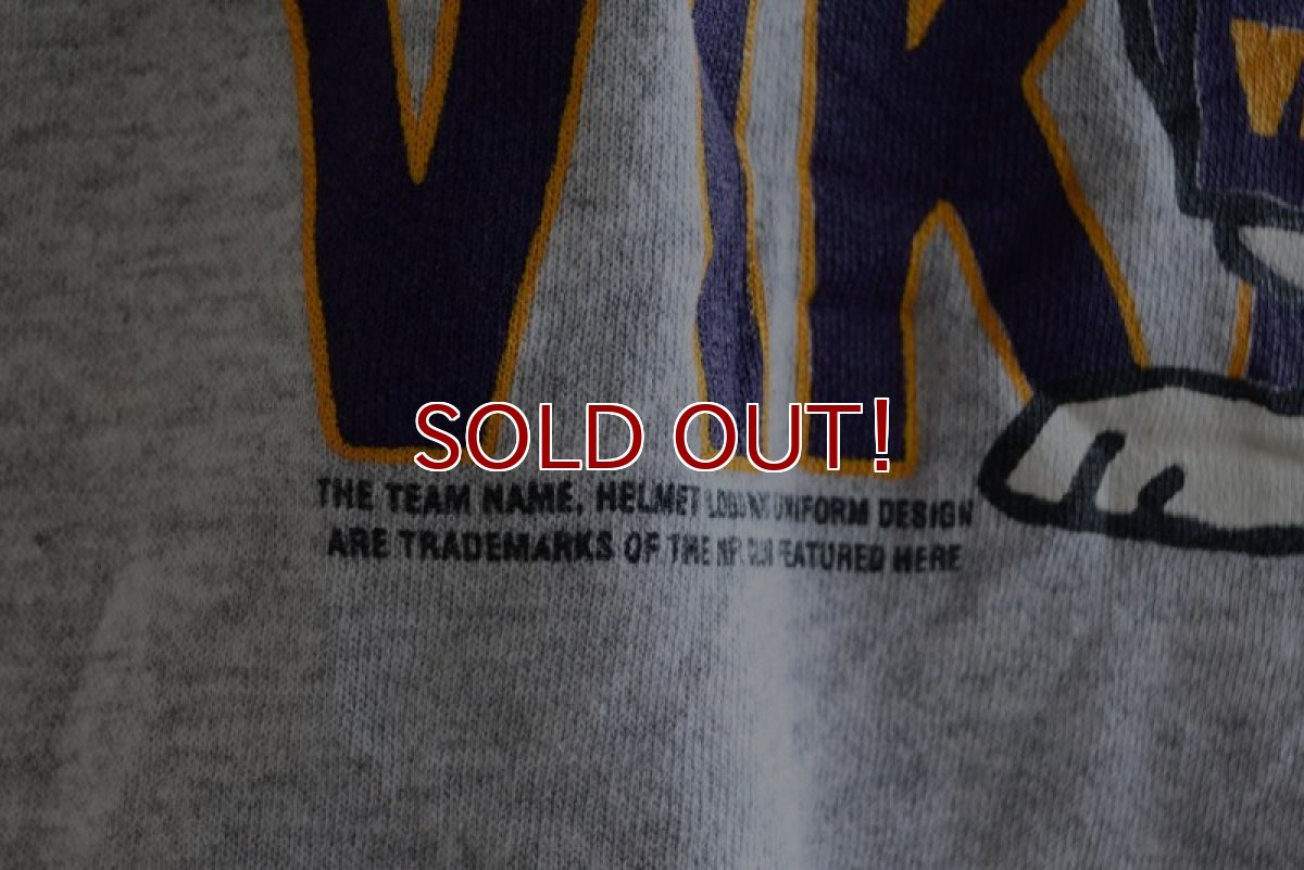 画像11: 1980s JOE COOL MINNESOTA VIKINGS NFL プリントスウェット　 実寸L-XL  (11)