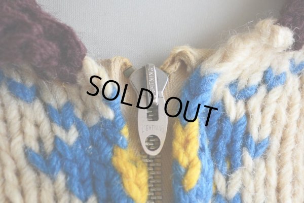 画像7: 1960s〜 ダイヤ柄カウチンセーター　 実寸M 