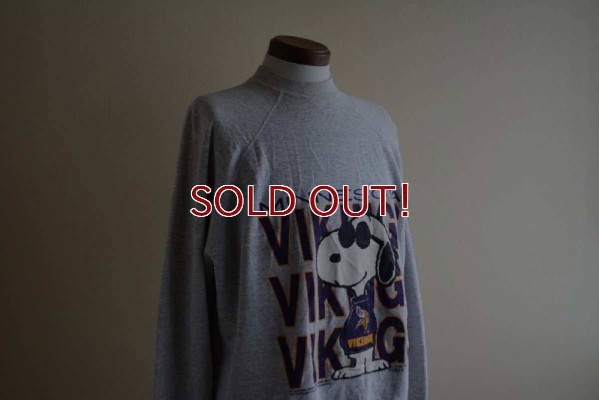画像7: 1980s JOE COOL MINNESOTA VIKINGS NFL プリントスウェット　 実寸L-XL  (7)