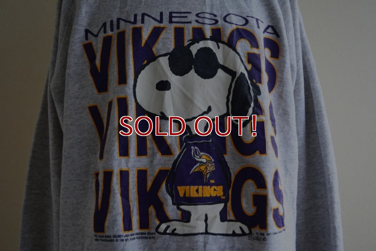 画像8: 1980s JOE COOL MINNESOTA VIKINGS NFL プリントスウェット　 実寸L-XL  (8)