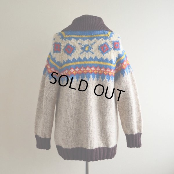 画像3: 1960s〜 ダイヤ柄カウチンセーター　 実寸M 