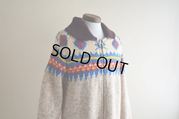 画像6: 1960s〜 ダイヤ柄カウチンセーター　 実寸M 