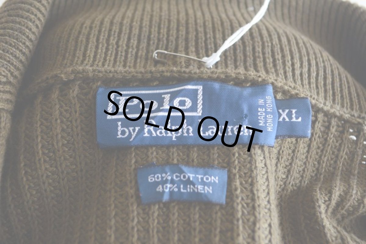 画像5: Polo Ralph Lauren ショールカラーカーディガン　 COTTON×LINEN　 表記XL  (5)
