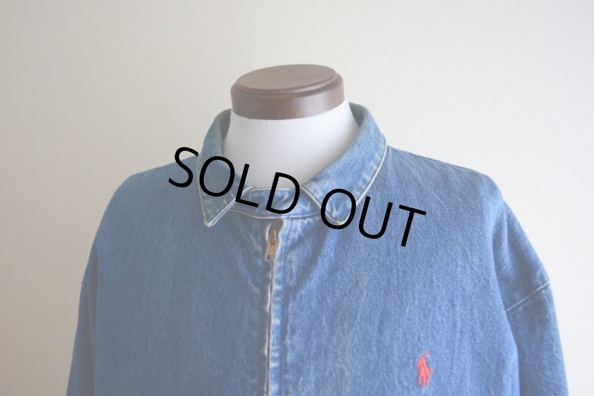 画像8: 1990s Polo by Ralph Lauren チンスト付きデニムジャケット　 MADE IN USA　 表記XL  (8)