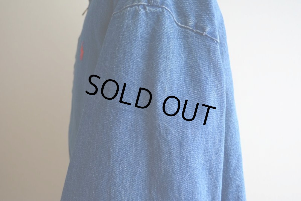 画像15: 1990s Polo by Ralph Lauren チンスト付きデニムジャケット　 MADE IN USA　 表記XL  (15)