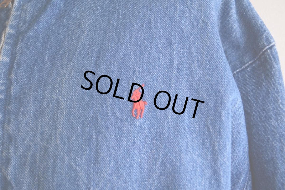 画像11: 1990s Polo by Ralph Lauren チンスト付きデニムジャケット　 MADE IN USA　 表記XL  (11)