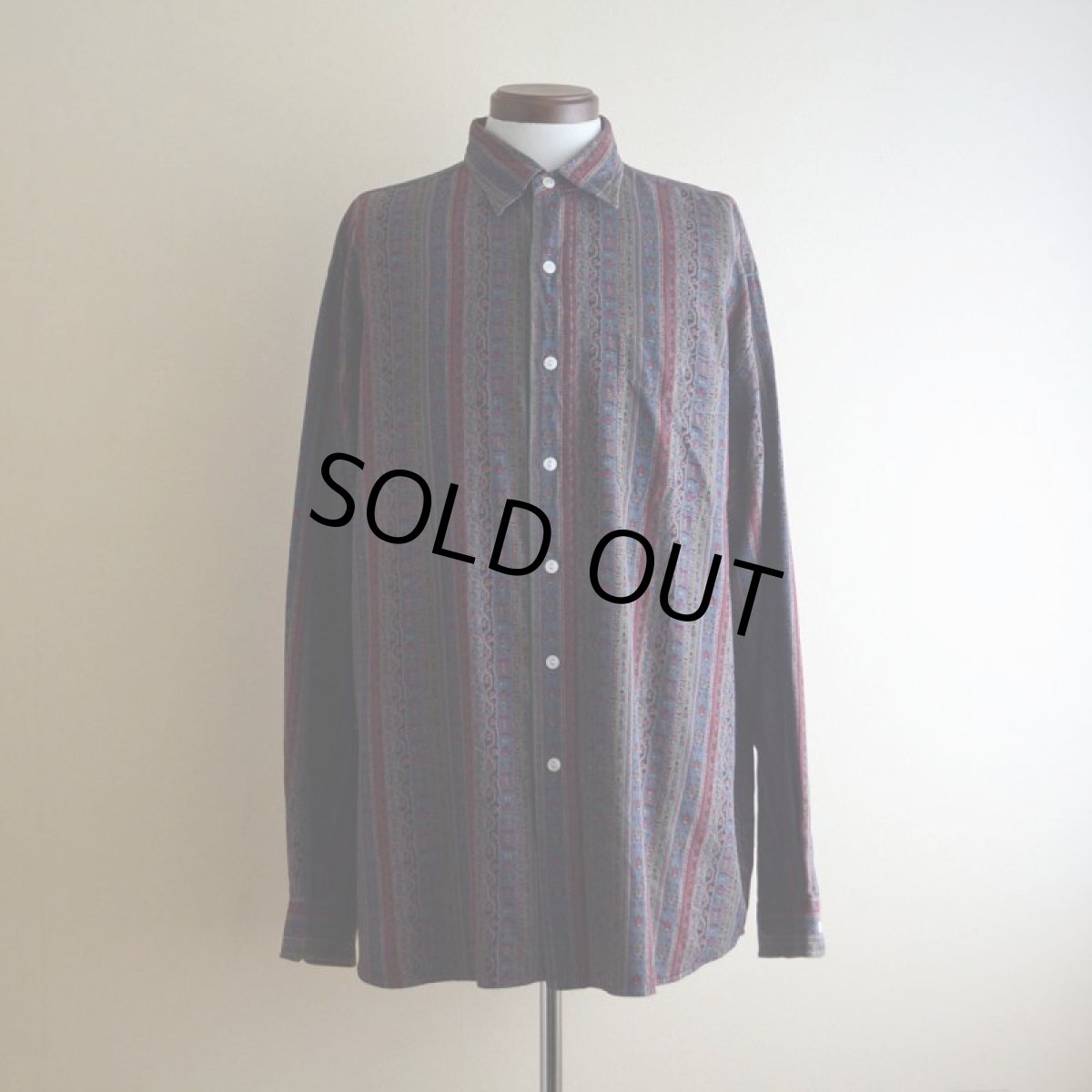 画像1: Polo by RalphLauren 総柄シャツ　 SILK×COTTON　 表記XL  (1)