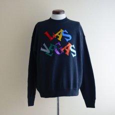 画像1: 1990s LAS VEGAS 刺繍プリントスウェット　 MADE IN USA　 表記L  (1)