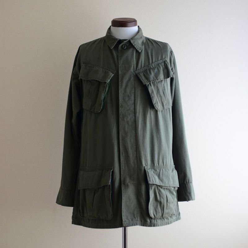 【古着】vintage US ARMY ジャングルファティーグ 4th 長袖 1970s US.ARMY ジャングルファティーグジャケット 4TH TYPE 表記SMALL