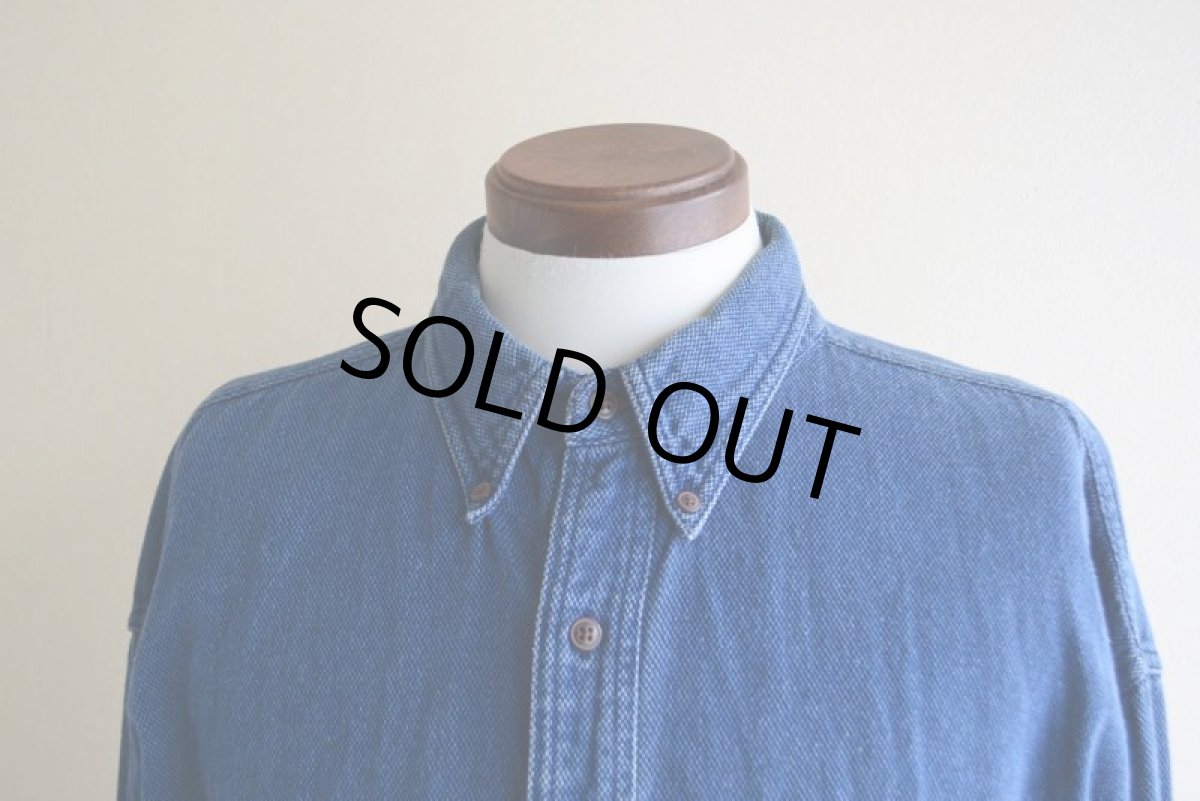 画像6: CHAPS RALPH LAUREN インディゴシャツ　 表記L  (6)