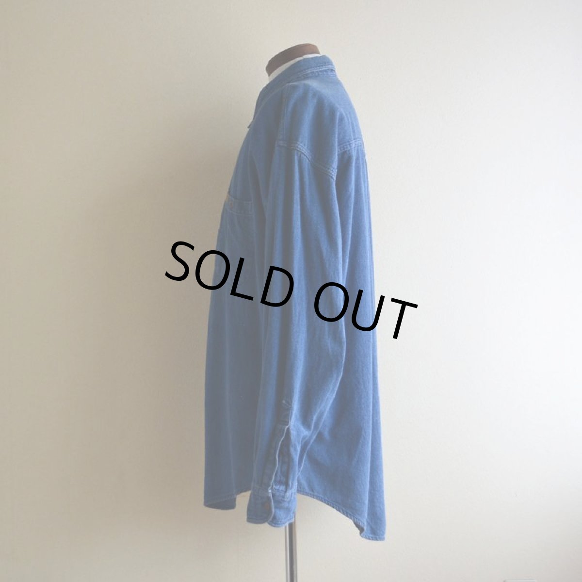 画像4: CHAPS RALPH LAUREN インディゴシャツ　 表記L  (4)