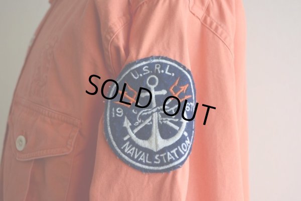 画像9: 1990s Polo by RalphLauren USRL NAVAL STATION マチ付きシャツ　 表記L 