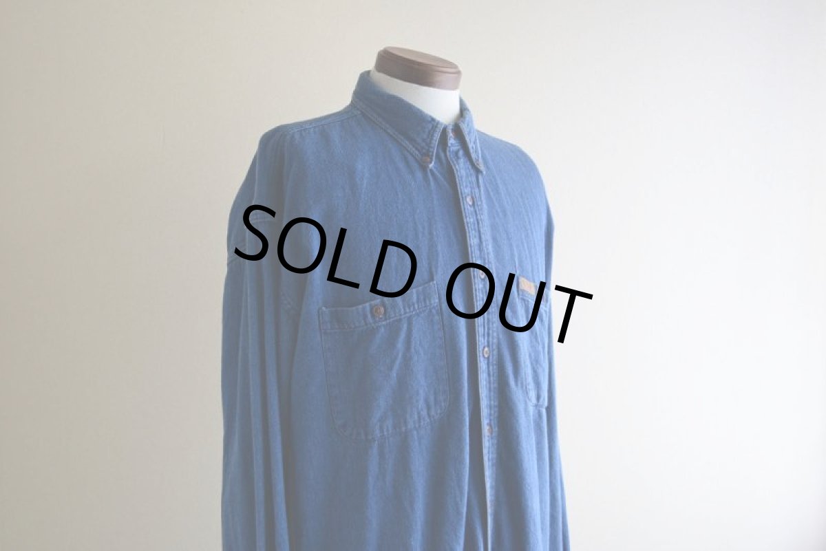 画像7: CHAPS RALPH LAUREN インディゴシャツ　 表記L  (7)