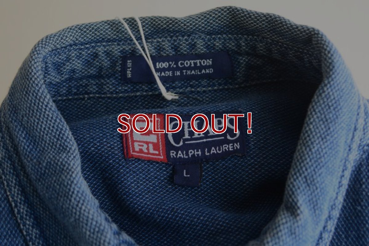 画像5: CHAPS RALPH LAUREN インディゴシャツ　 表記L  (5)