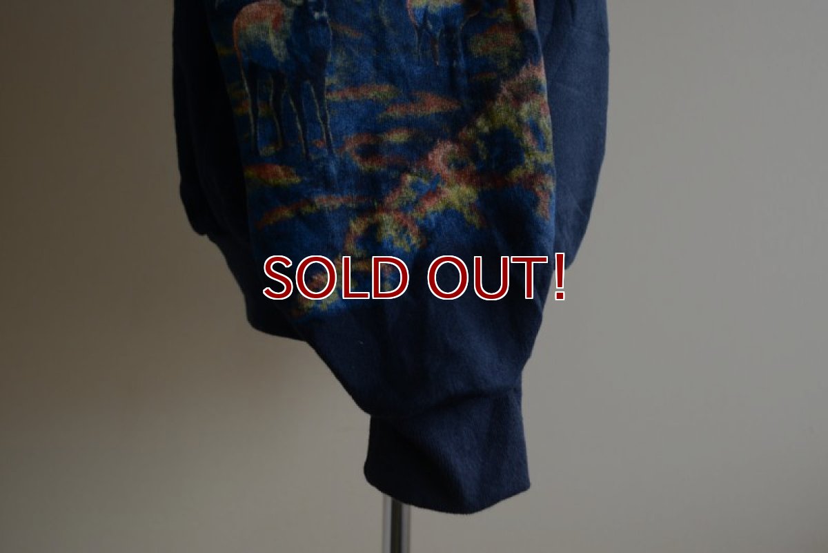 画像15: 1990s Art Unlimited シカ総柄スウェット　 DEAD STOCK/MADE IN USA　 表記L  (15)