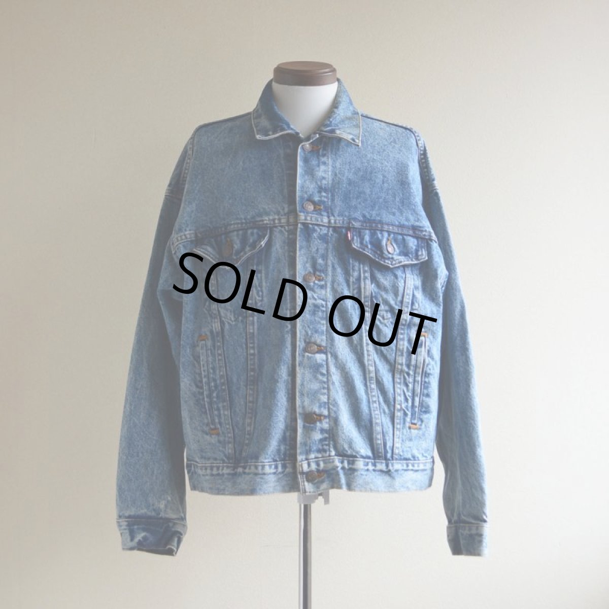 画像1: 1980s Levi's 70507-0219 ケミカルデニムジャケット　 MADE IN USA　 表記XL  (1)