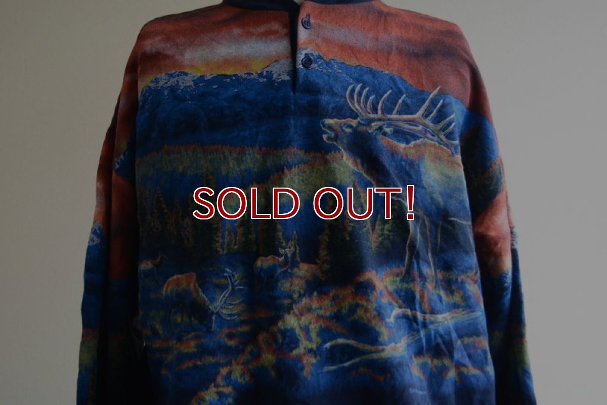 画像11: 1990s Art Unlimited シカ総柄スウェット　 DEAD STOCK/MADE IN USA　 表記L  (11)
