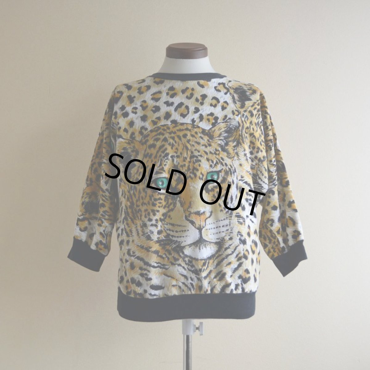 画像1: 1980s ヒョウ柄スウェット　 MADE IN USA　 表記M  (1)