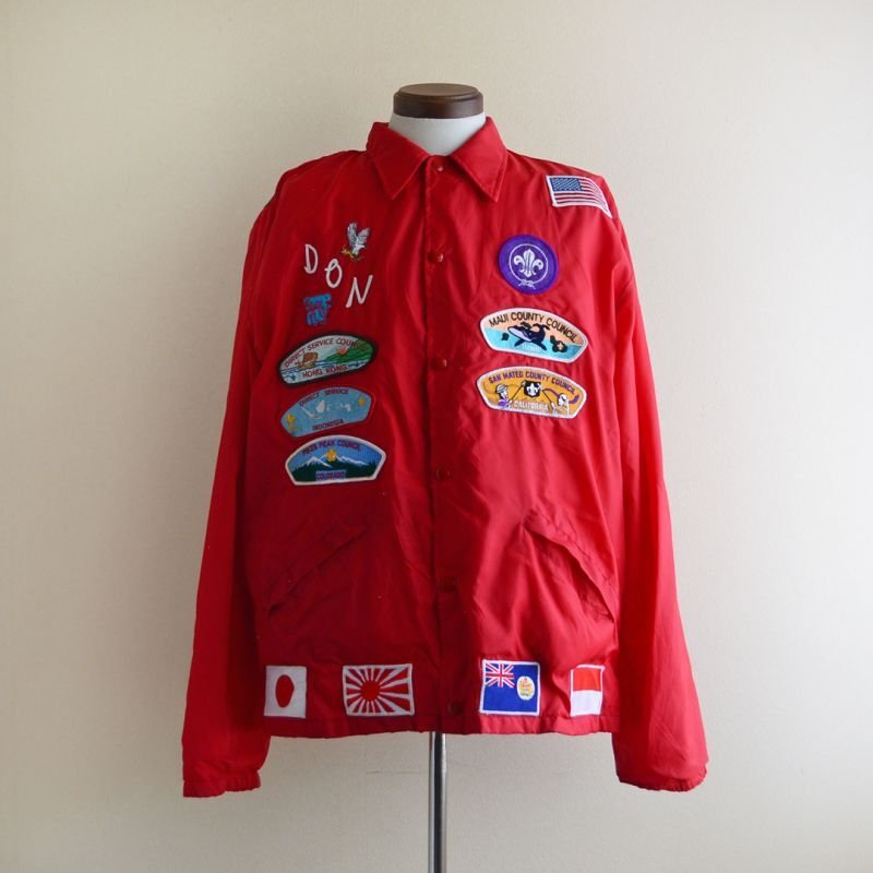 1980s HOLLOWAY ナイロンコーチジャケット BOY SCOUTSワッペンカスタム