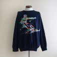 画像1: 1980s〜 ALORE スキープリントスウェット <br>MADE IN USA　<br>表記XL<br> (1)