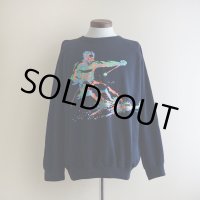 1980s〜 ALORE スキープリントスウェット  MADE IN USA　 表記XL 