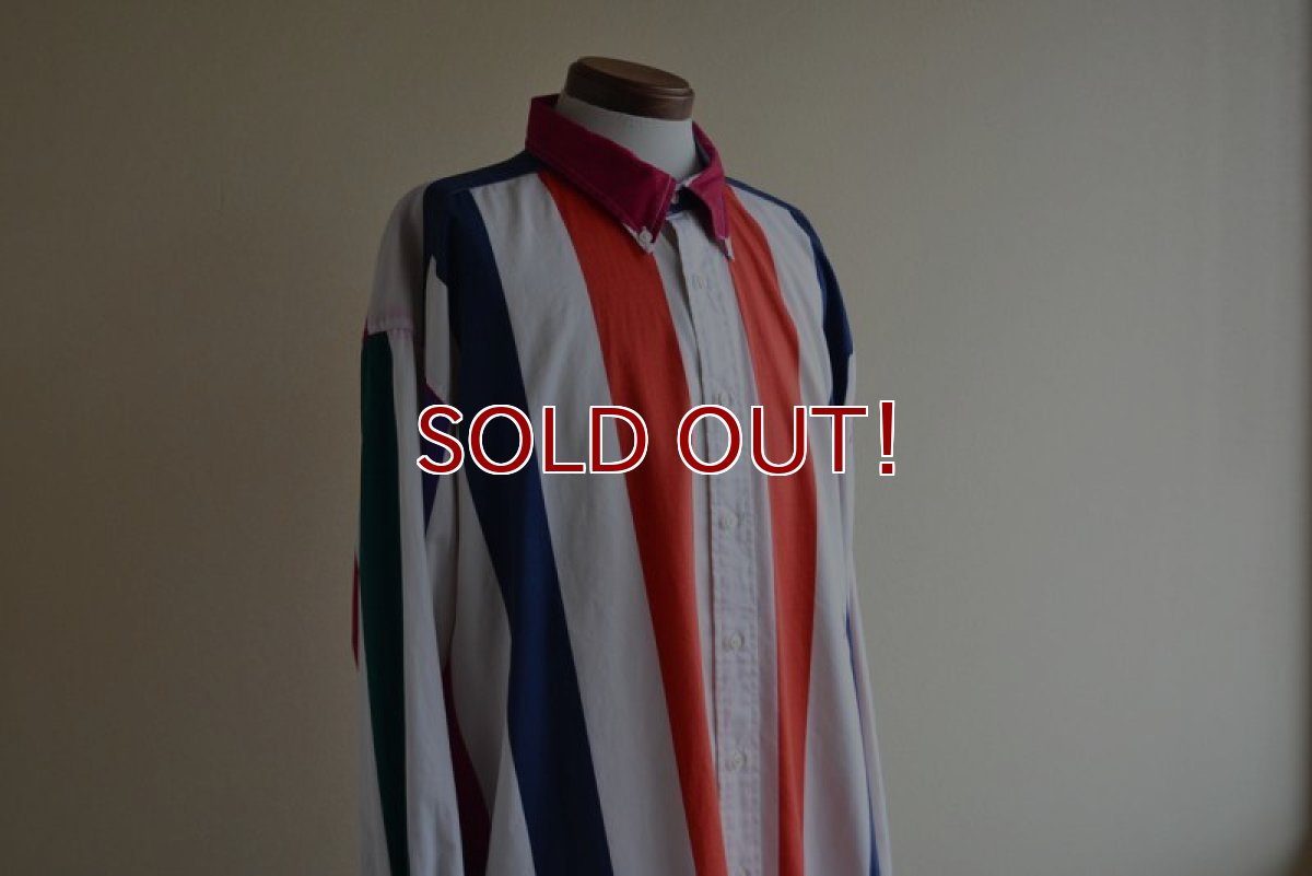 画像7: 1990s TOMMY HILFIGER ストライプシャツ　 表記XXL  (7)