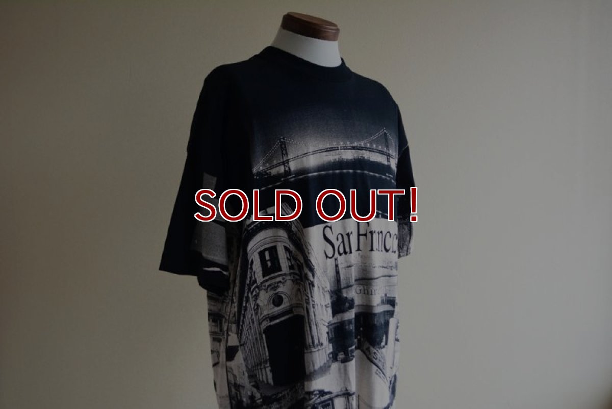 画像7: 1990-00s SAN FRANCISCO 総柄プリントTシャツ　 Edwards Teez　 表記XL  (7)