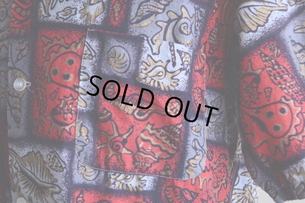 画像9: 1960s La Belle Creole コットンアロハシャツ　 "ビフタネン配色"　 表記L 