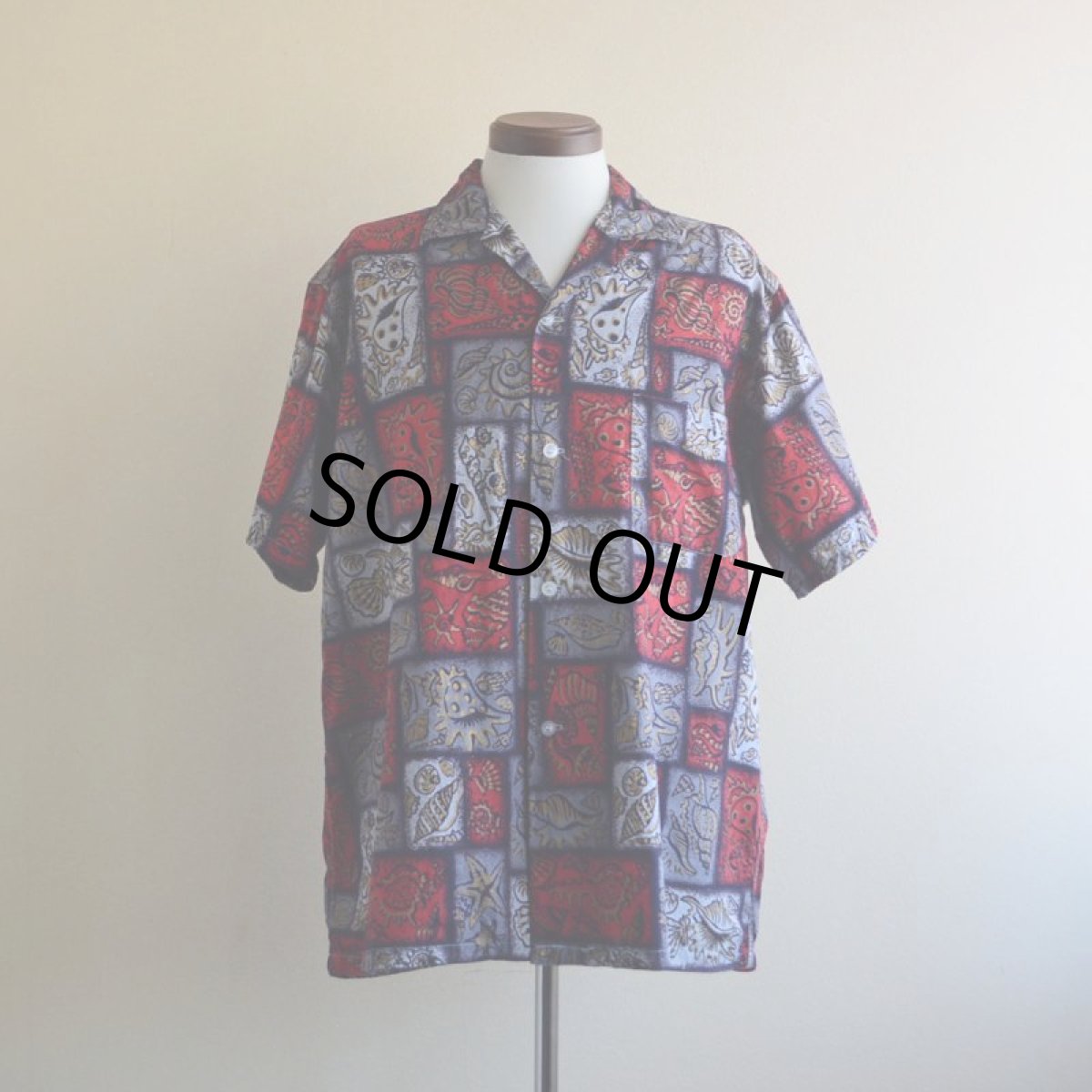 画像1: 1960s La Belle Creole コットンアロハシャツ　 "ビフタネン配色"　 表記L  (1)