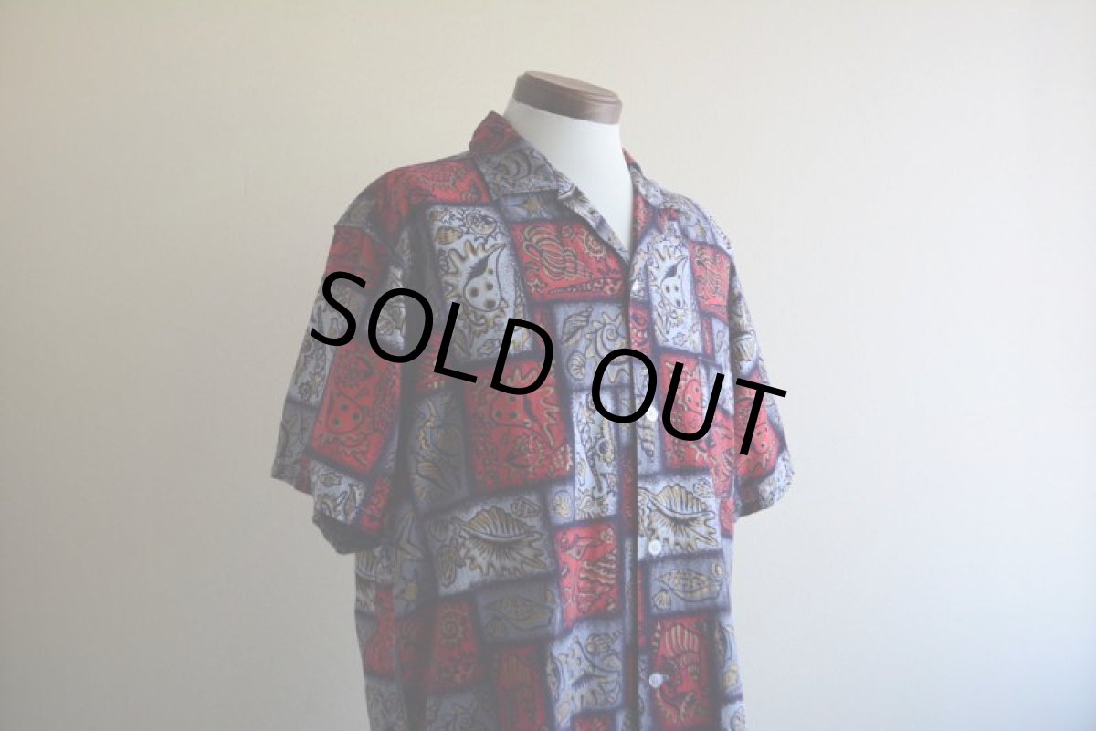 画像7: 1960s La Belle Creole コットンアロハシャツ　 "ビフタネン配色"　 表記L  (7)
