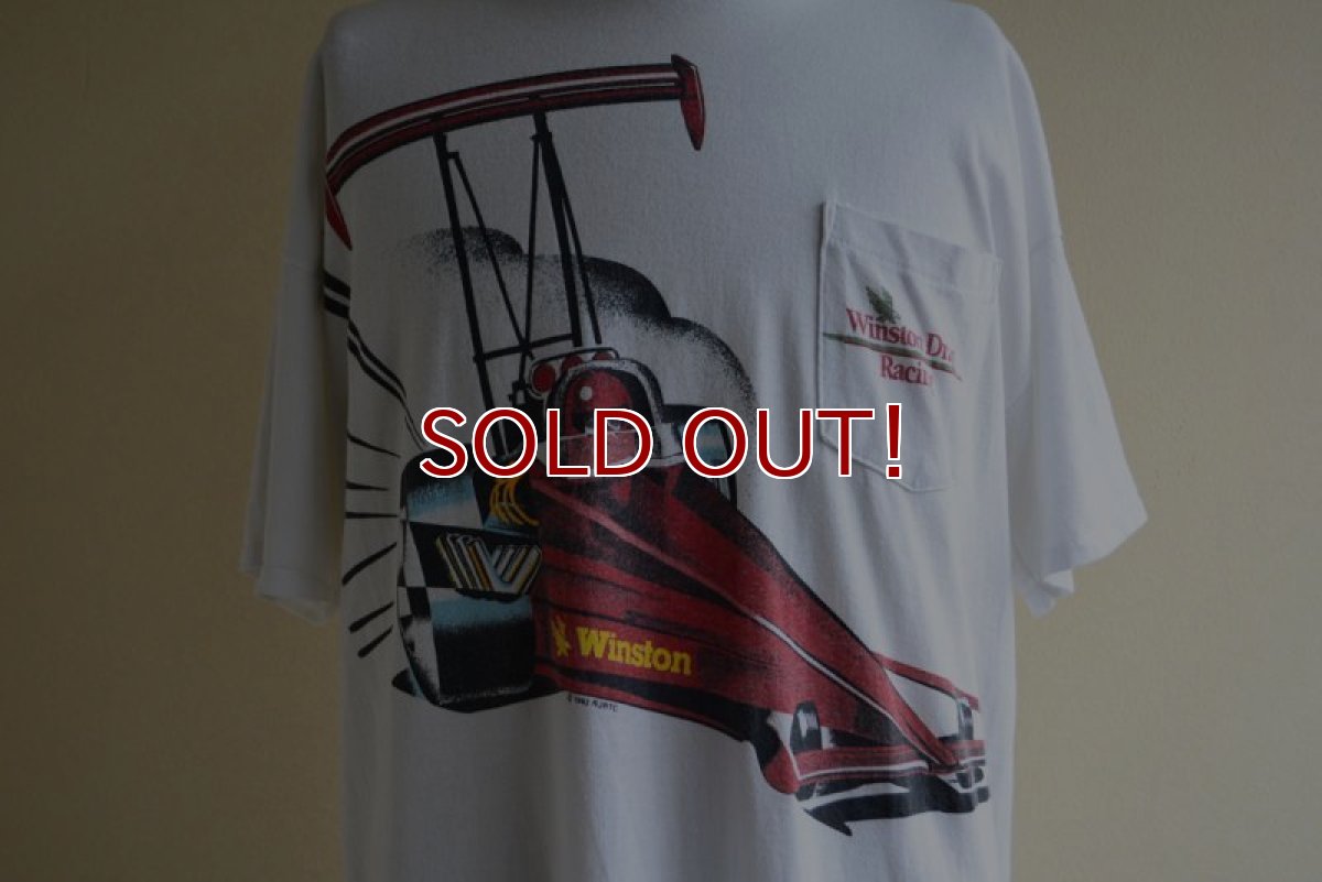 画像8: 1990s Winston Drag Racing ポケットTシャツ　 "両面プリント"　 実寸XL  (8)