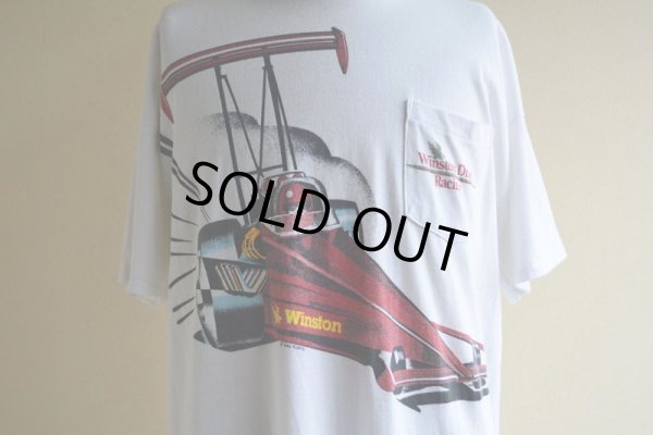 画像8: 1990s Winston Drag Racing ポケットTシャツ  "両面プリント"  実寸XL