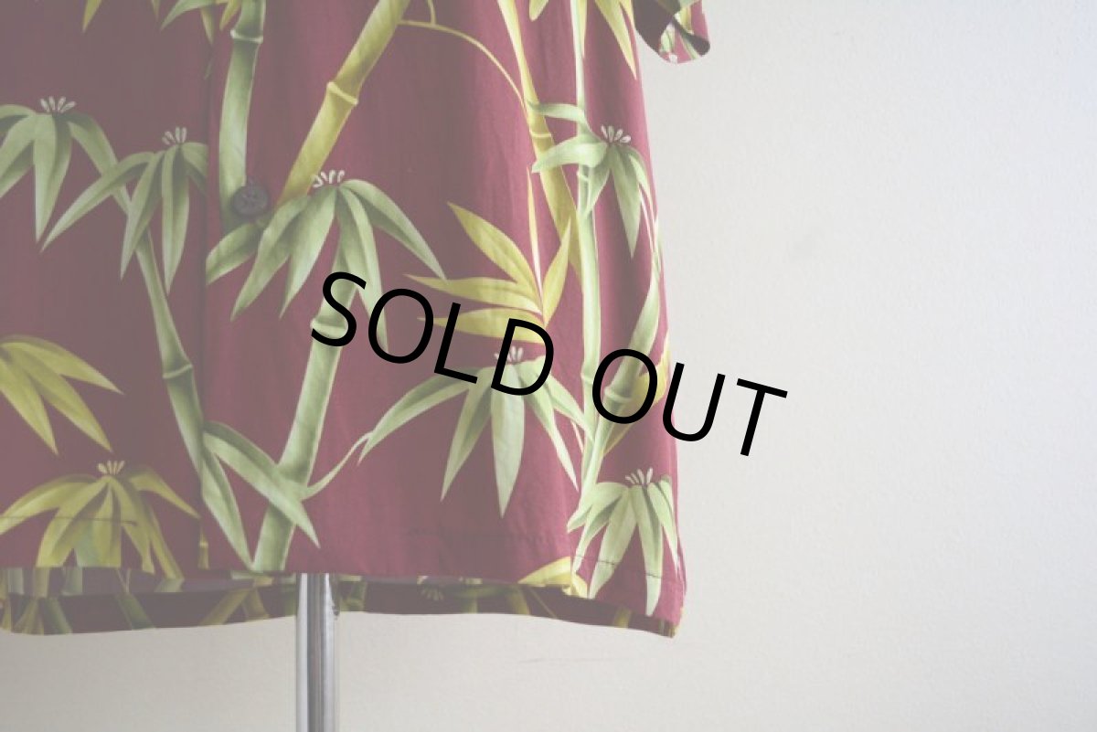 画像11: Bishop St.  バンブー柄レーヨンアロハシャツ　 "MADE IN HAWAII"　 表記M  (11)