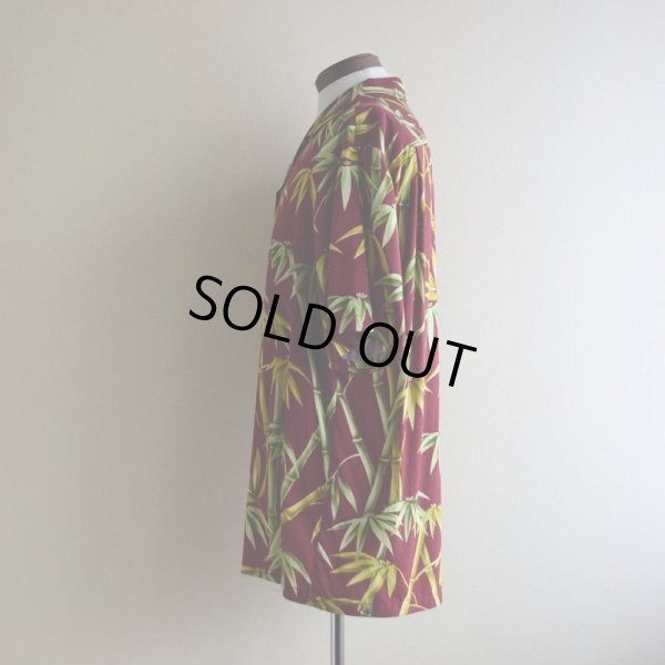 画像4: Bishop St.  バンブー柄レーヨンアロハシャツ　 "MADE IN HAWAII"　 表記M 