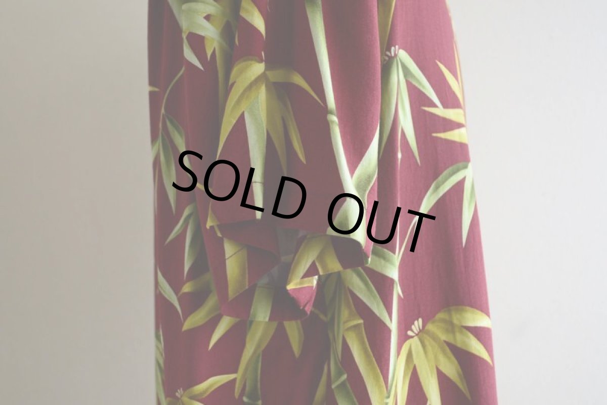 画像12: Bishop St.  バンブー柄レーヨンアロハシャツ　 "MADE IN HAWAII"　 表記M  (12)