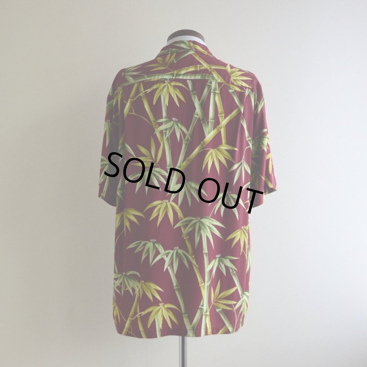 画像3: Bishop St.  バンブー柄レーヨンアロハシャツ　 "MADE IN HAWAII"　 表記M  (3)