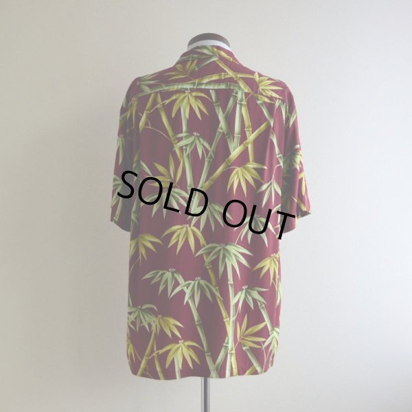 画像3: Bishop St.  バンブー柄レーヨンアロハシャツ　 "MADE IN HAWAII"　 表記M 