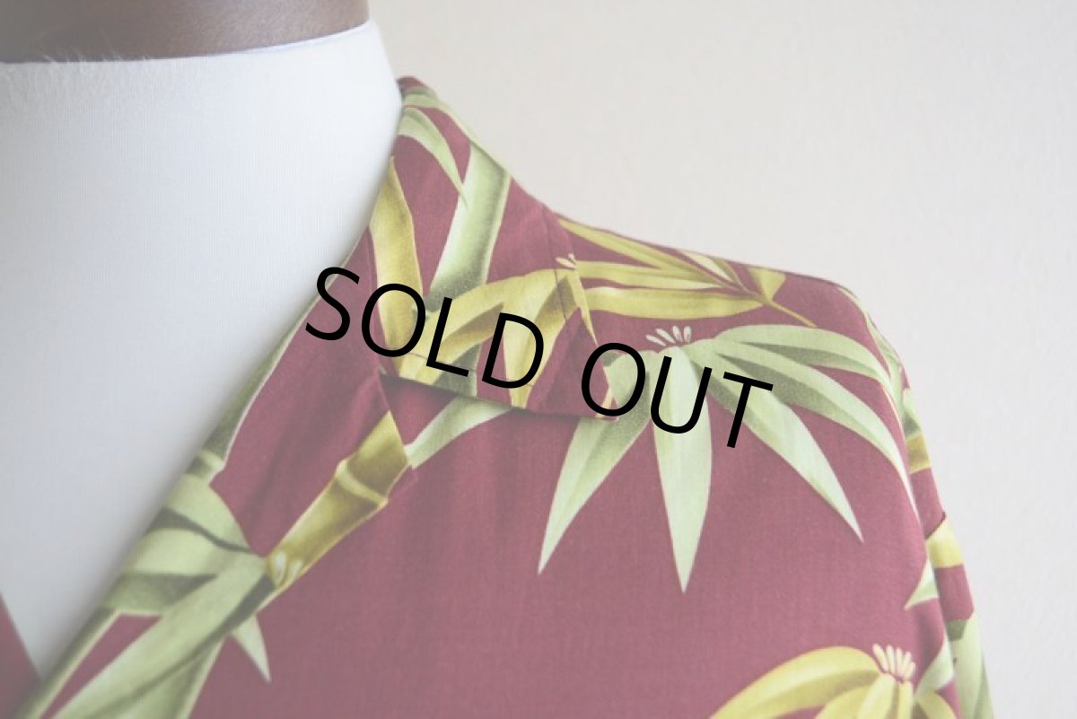 画像8: Bishop St.  バンブー柄レーヨンアロハシャツ　 "MADE IN HAWAII"　 表記M  (8)