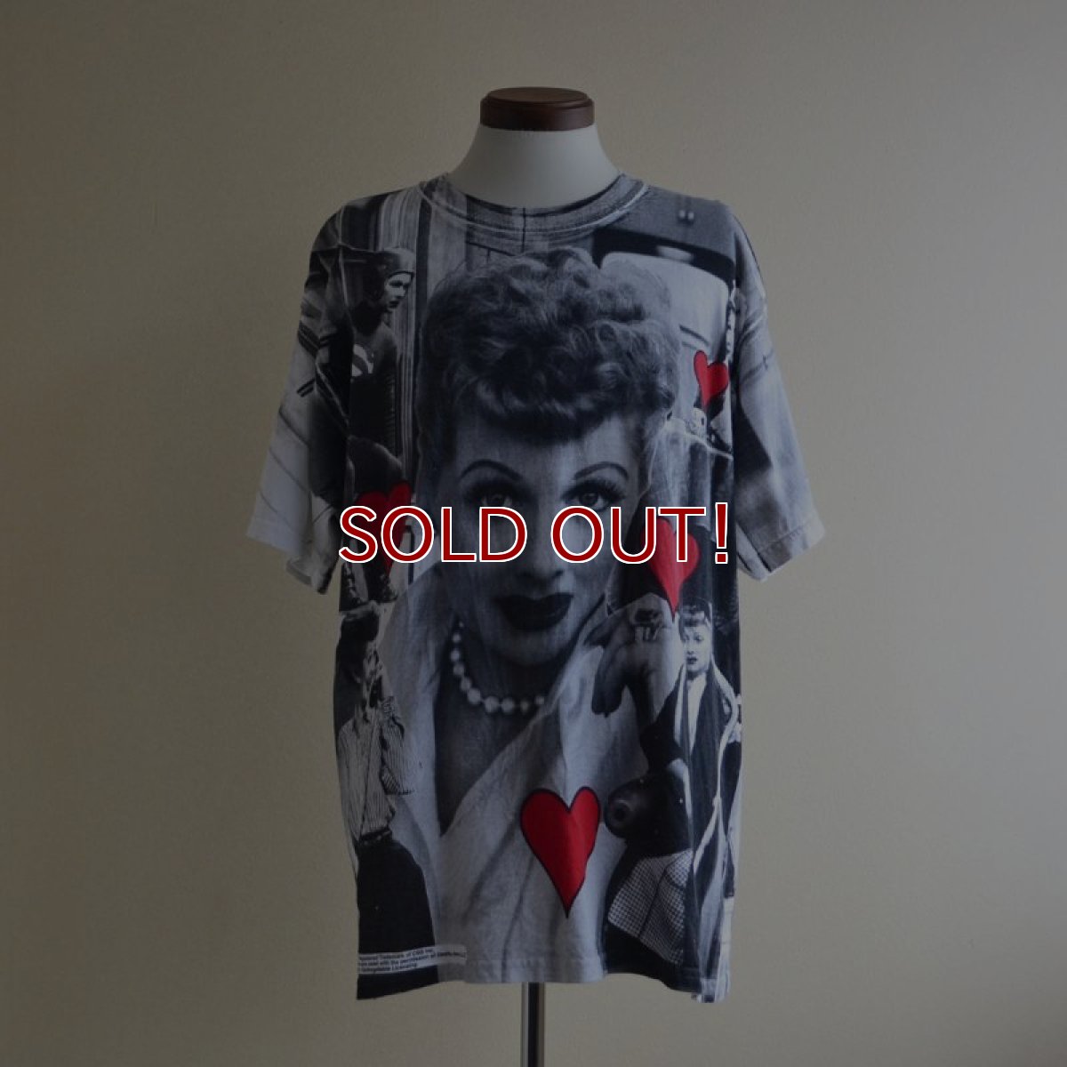 画像1: 1990s I LOVE LUCY 総柄プリントTシャツ　 表記L  (1)