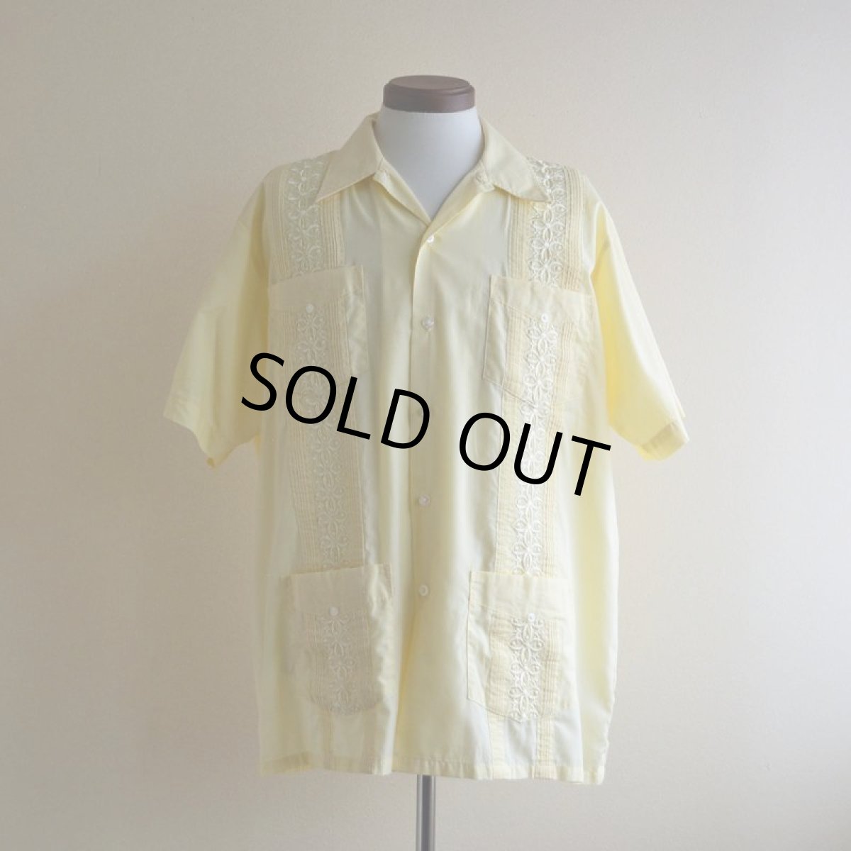 画像1: THE GENUINE HABAND GUAYABERA キューバシャツ　 表記L  (1)