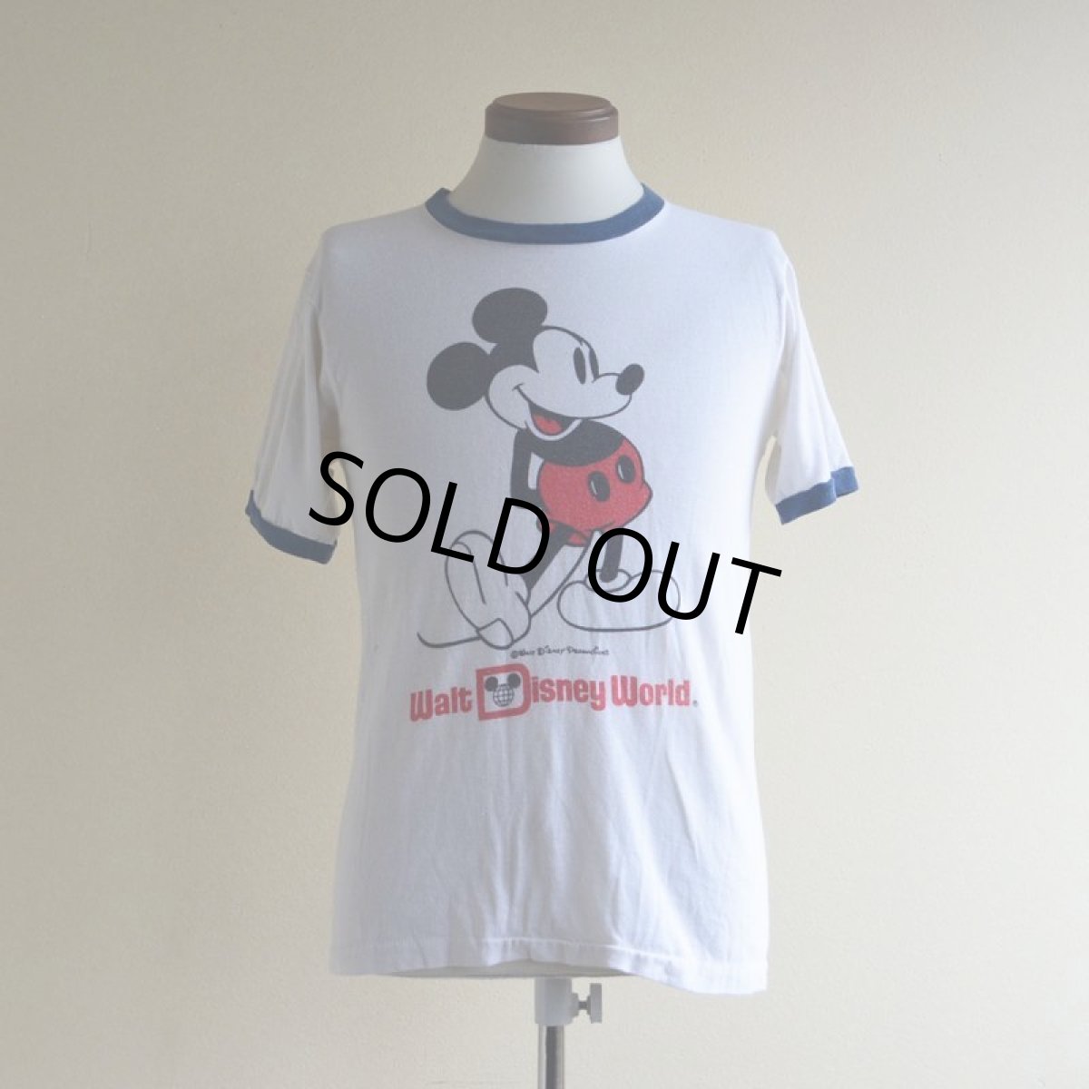 画像1: 1980s MICKEY MOUSE リンガーTシャツ　 "MADE IN USA"　 表記M  (1)