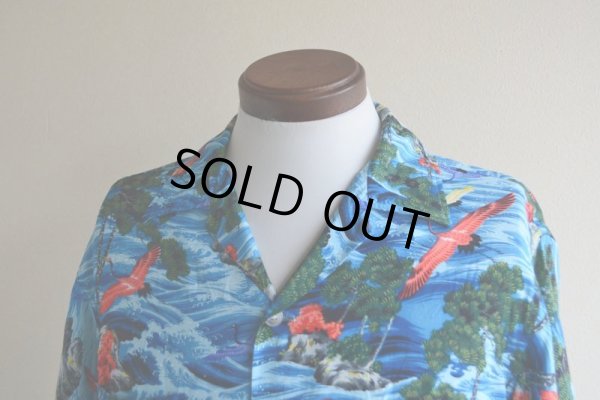 画像6: 1960s SPORTS WEAR レーヨンアロハシャツ　 "MADE IN JAPAN"/和柄(鶴)　 表記M 