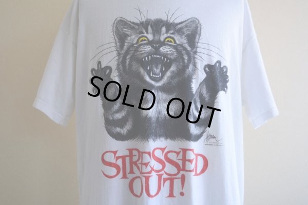 画像8: 1990-00s STRESSED OUT！ ネコTシャツ　 表記XL 