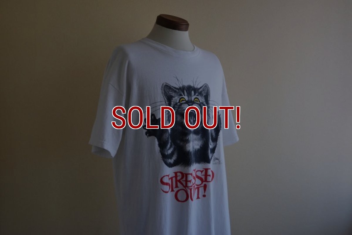 画像7: 1990-00s STRESSED OUT！ ネコTシャツ　 表記XL  (7)