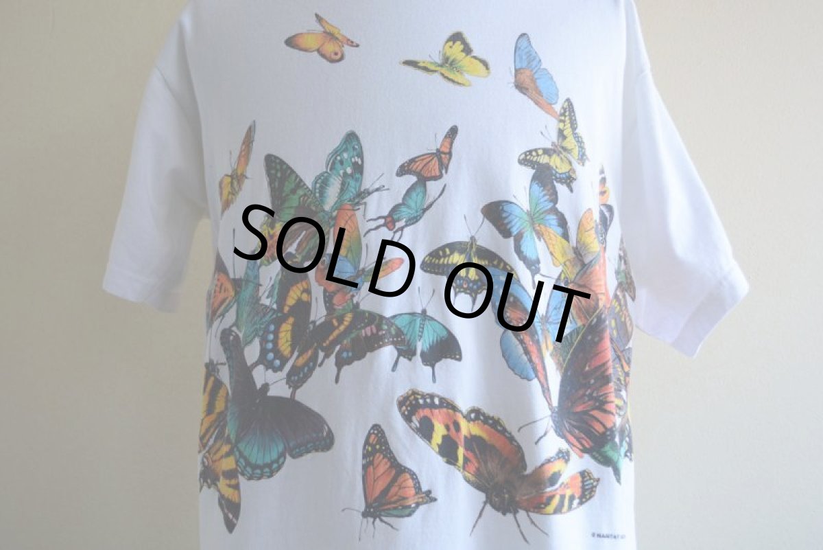 画像9: 1990s HABITAT 蝶アートTシャツ　 "MADE IN USA"　 表記L  (9)