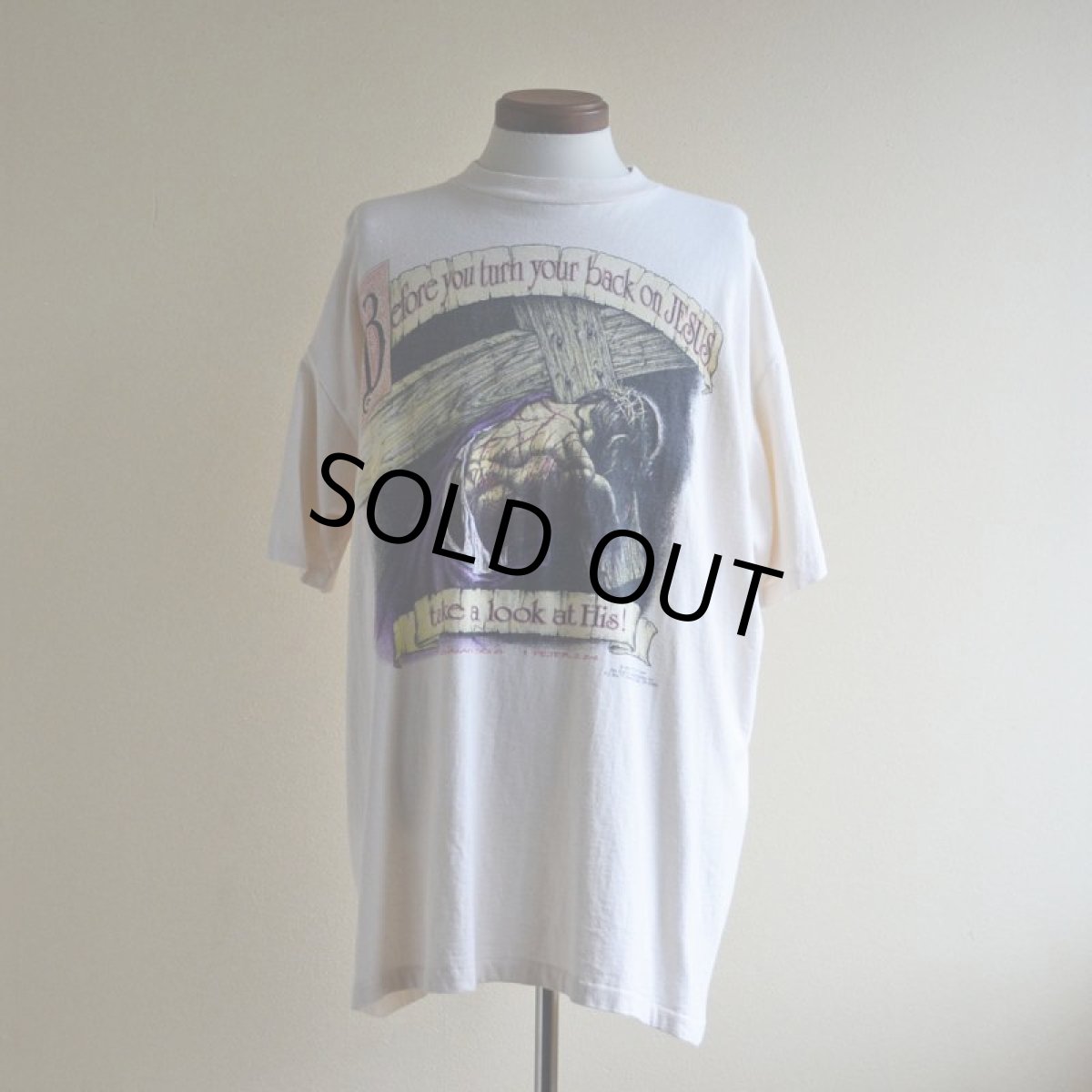 画像1: 1990s JESUS プリントTシャツ　 "MADE IN USA"　 表記XL  (1)