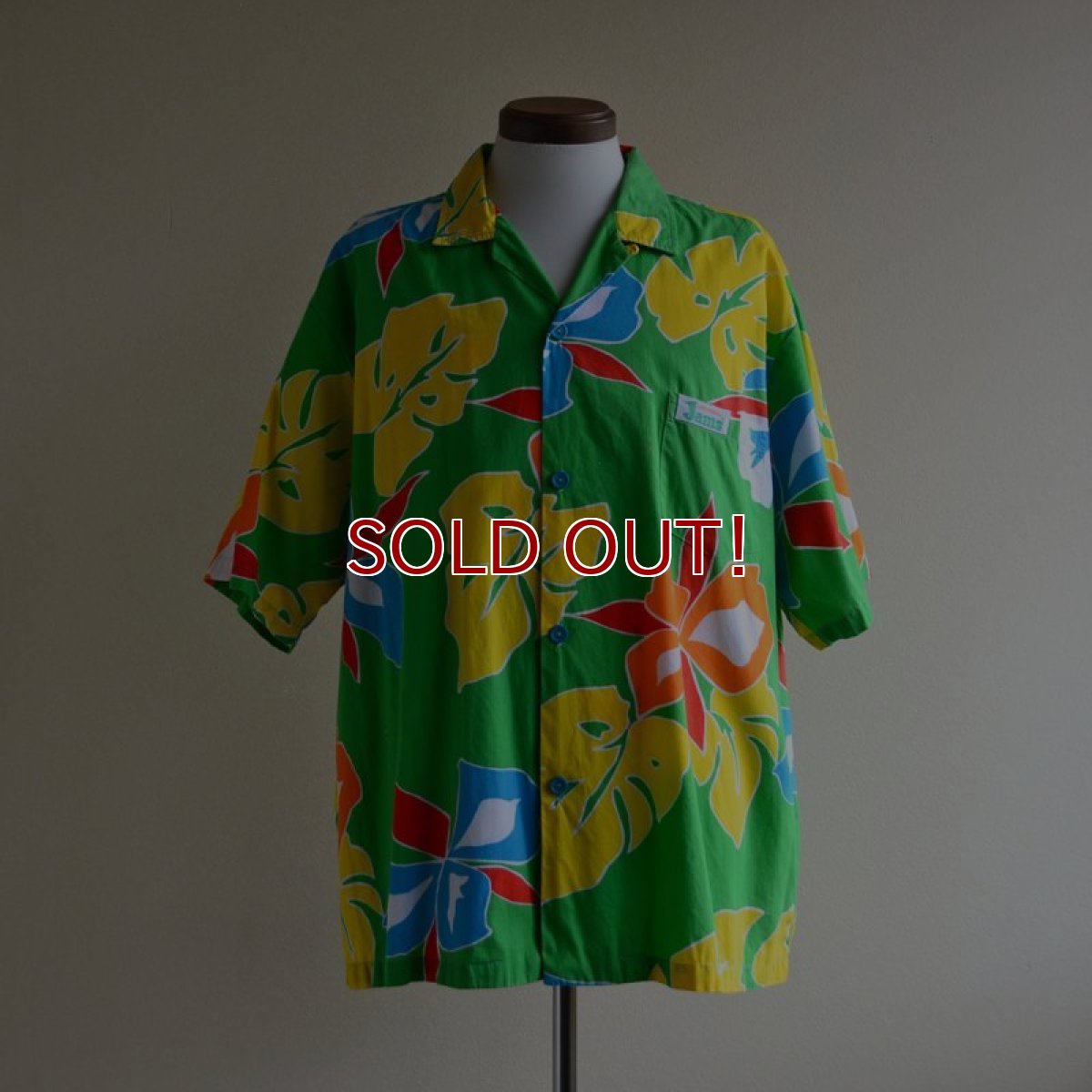画像1: ORIGINAL JAMS コットンアロハシャツ　 "Surf Line HAWAII"　 表記XL  (1)