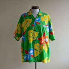 画像1: ORIGINAL JAMS コットンアロハシャツ　 "Surf Line HAWAII"　 表記XL  (1)